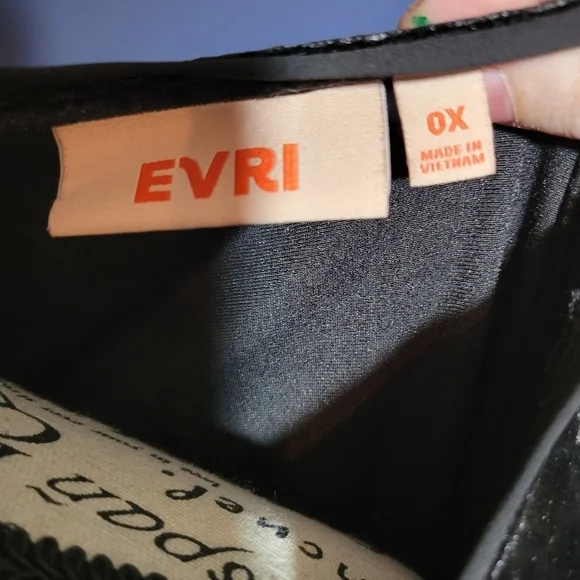 EVRI Womens Black Velvet Blouse 0X - Picture 3 of 4